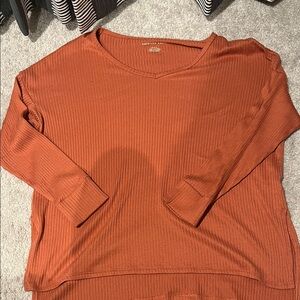 American Eagle Outfitters Women's Burnt Orange Long Sleeve Top